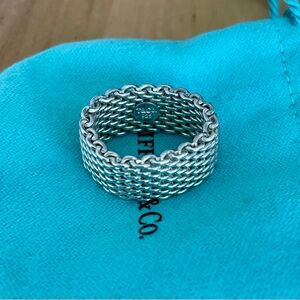 Tiffany and Co. Somerset mesh ring. Discontinued. Size 8